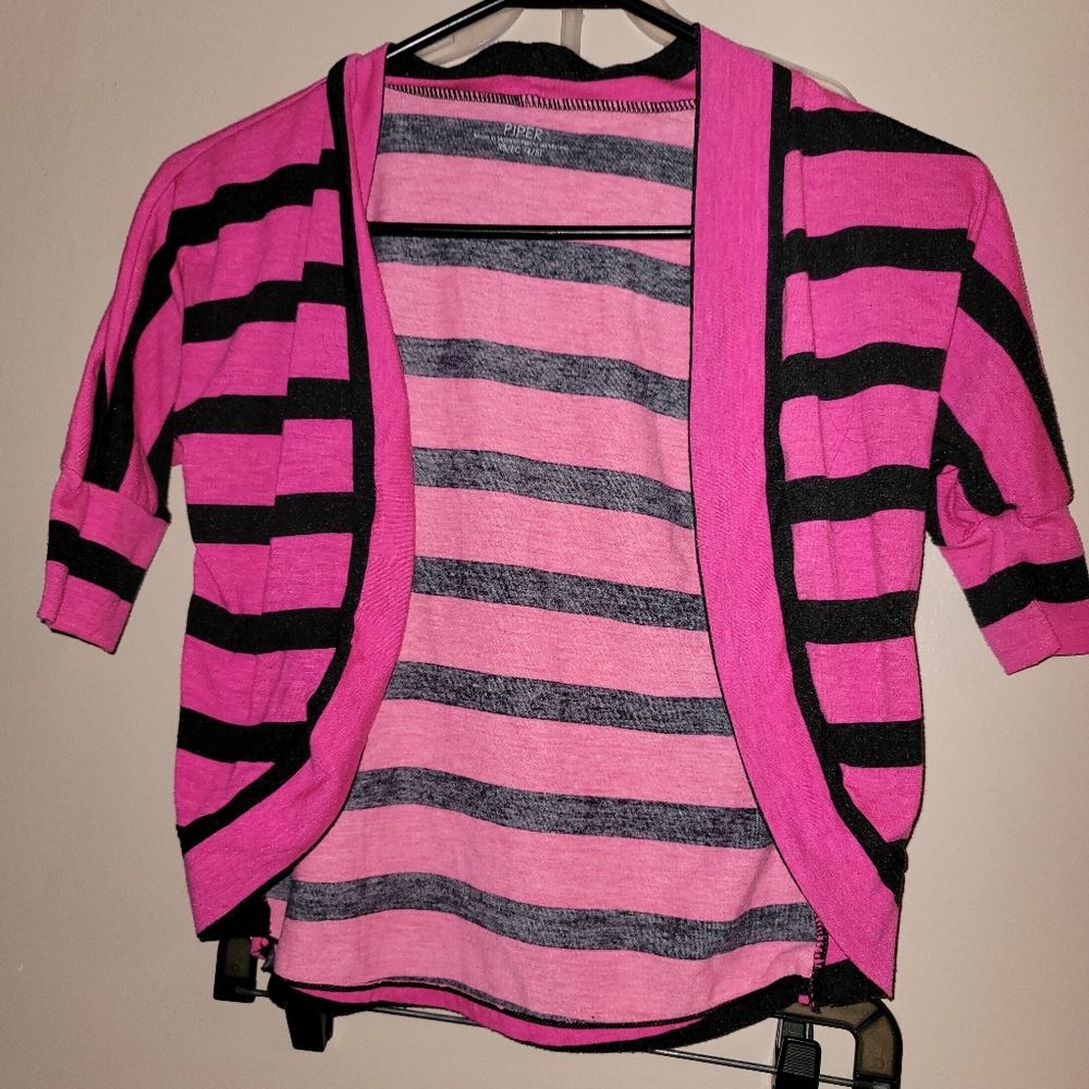 Hot pink cropped cardigan